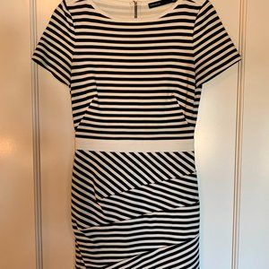 COPY - Karen Millen Black & White Striped Fitted Dress